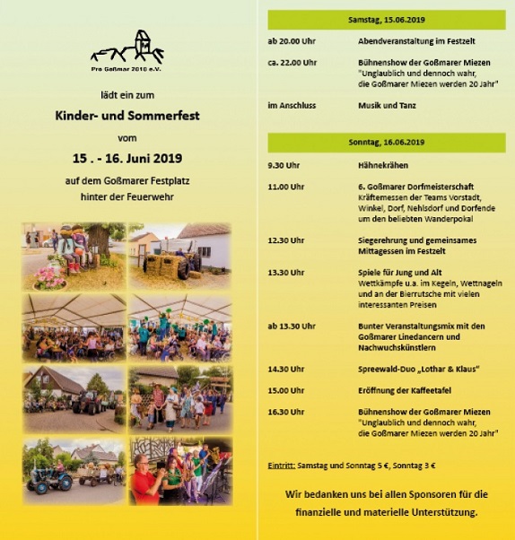 Kinder- und Sommerfest 2019 Mitgliederkampagne